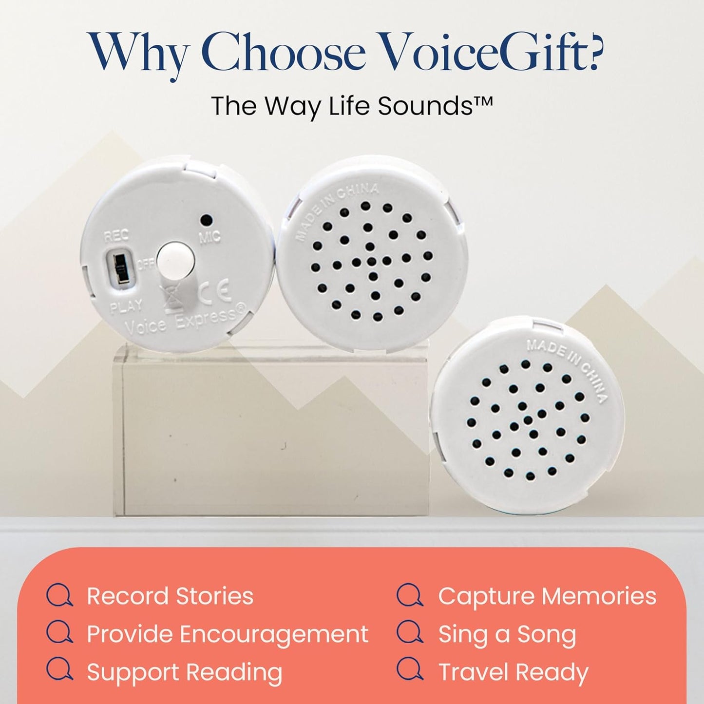 Mini-Me®, Mini Recorder for Plush Toys, Pillows, Quilts & Back to School Crafts | 60-Second Multi-Message Custom Audio for DIY Gifting & Classroom Projects - 1 Pack