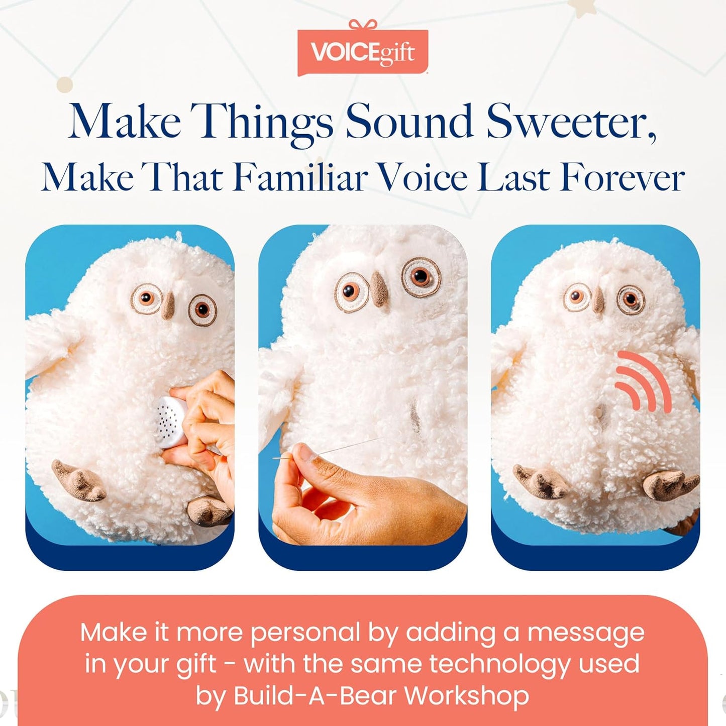 Mini-Me®, Mini Recorder for Plush Toys, Pillows, Quilts & Back to School Crafts | 60-Second Multi-Message Custom Audio for DIY Gifting & Classroom Projects - 1 Pack