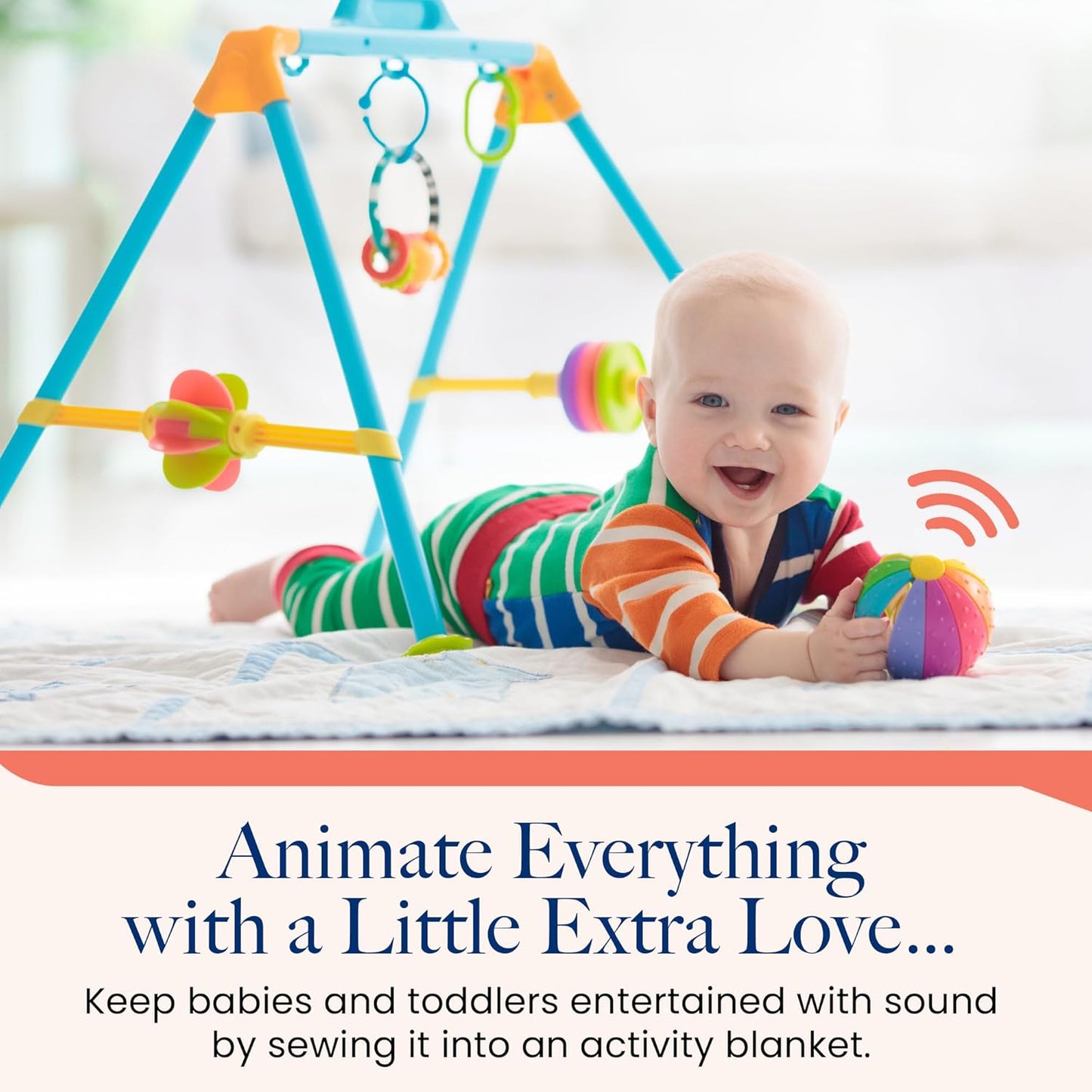 Mini-Me®, Mini Recorder for Plush Toys, Pillows, Quilts & Back to School Crafts | 60-Second Multi-Message Custom Audio for DIY Gifting & Classroom Projects - 1 Pack